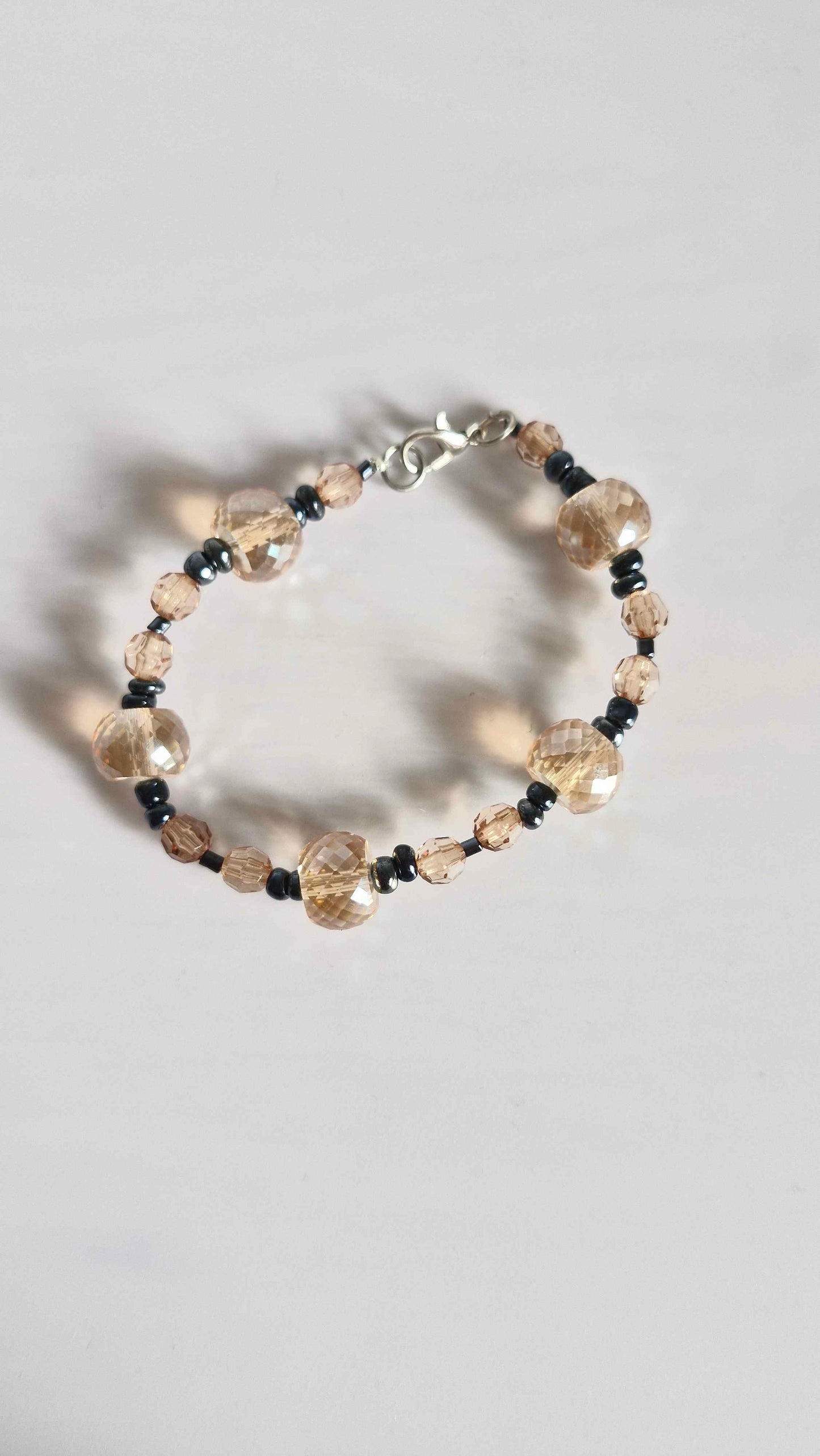 Champagne Sparkle & Midnight Hematite Bracelet
