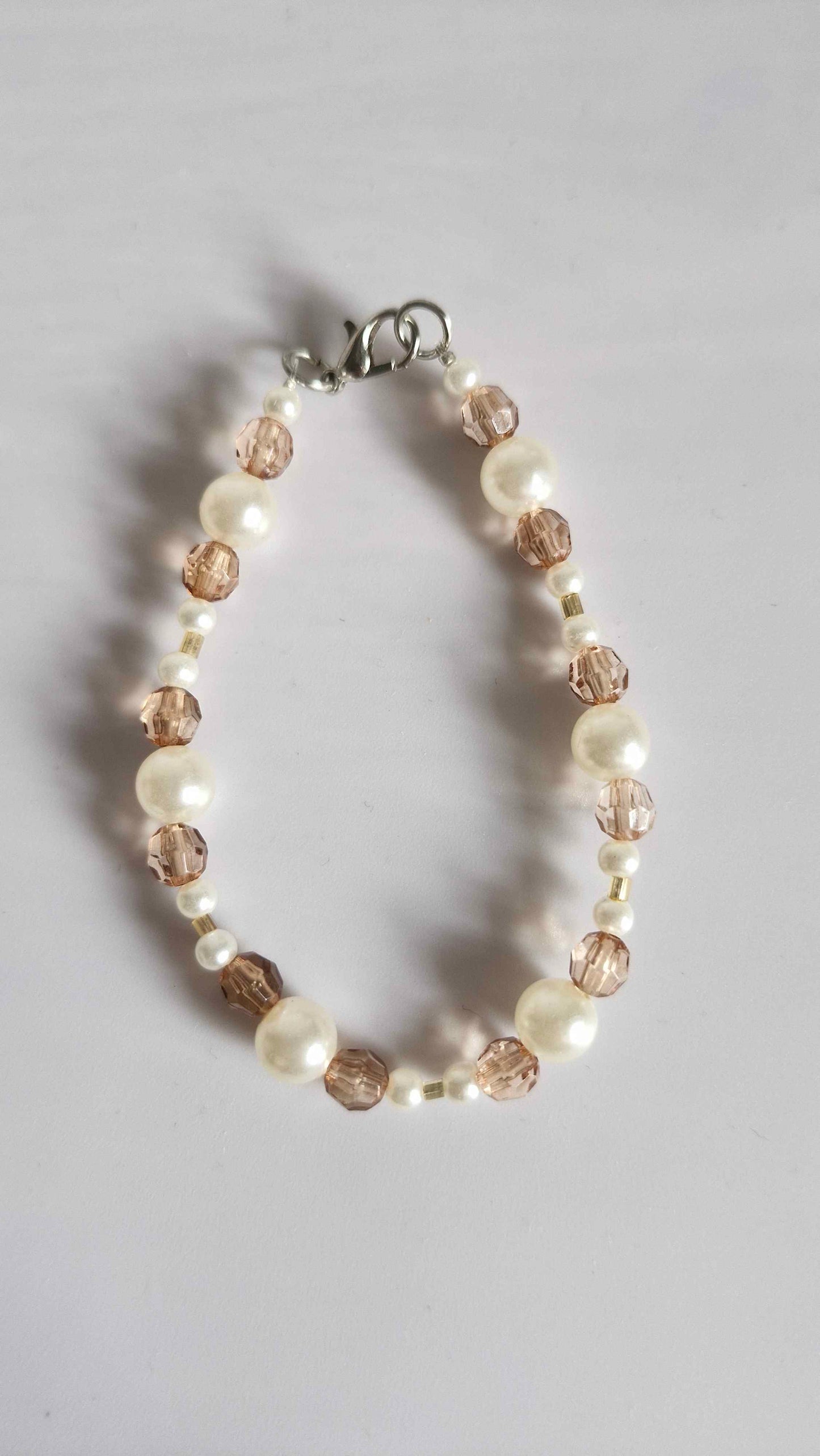 Classic Cream Pearl & Amber Crystal Bracelet