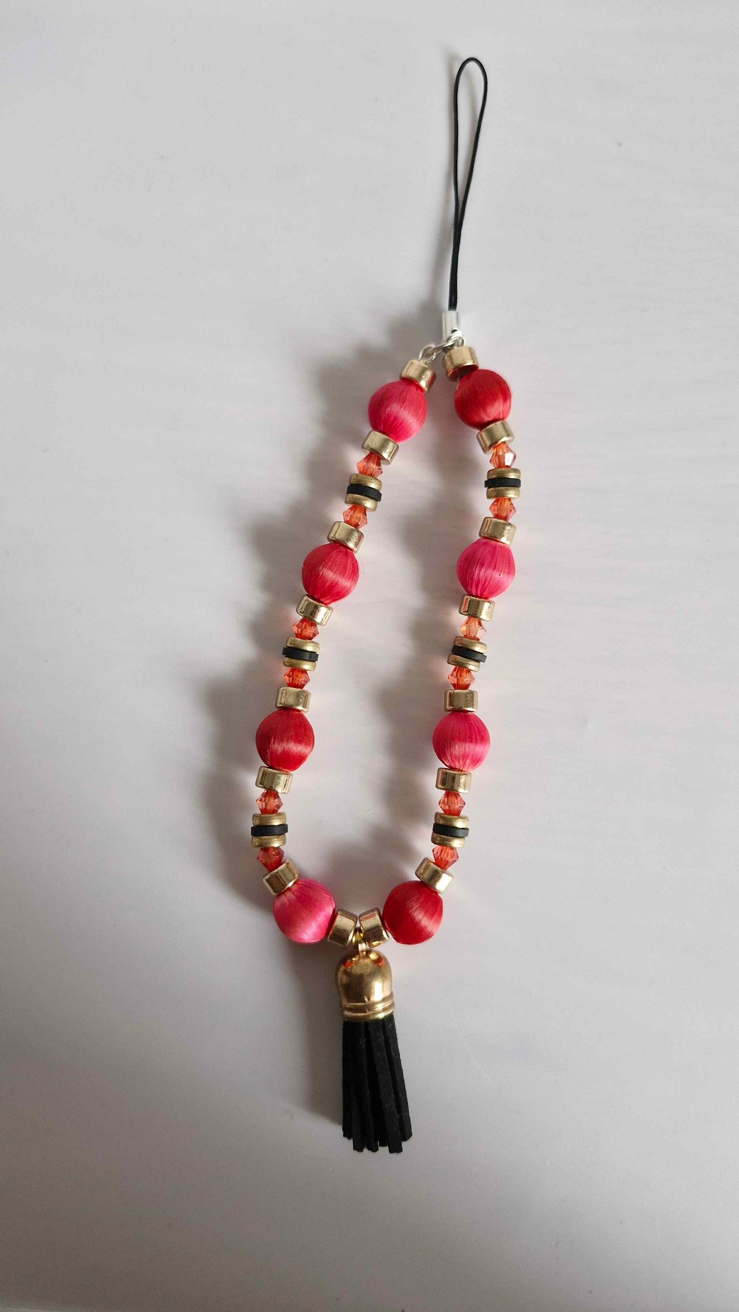 Satin Red & Gold Tassel Loop Charm