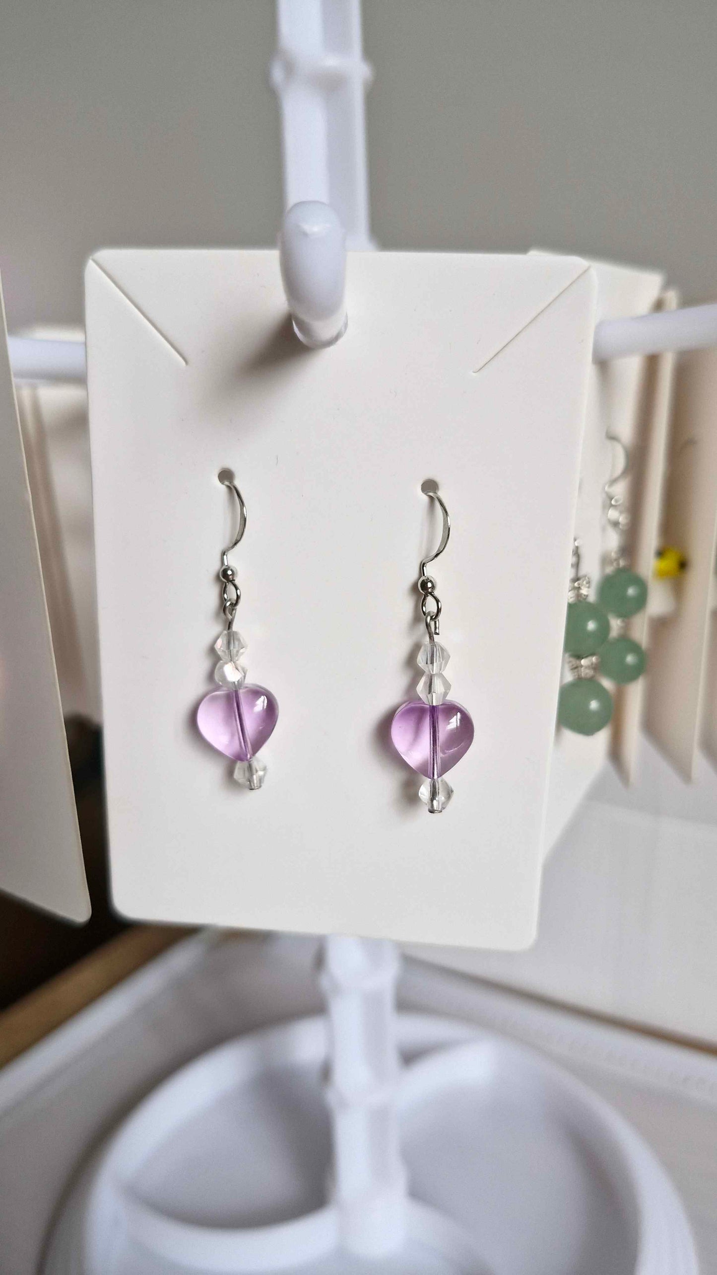 Amethyst Dream Heart Dangles