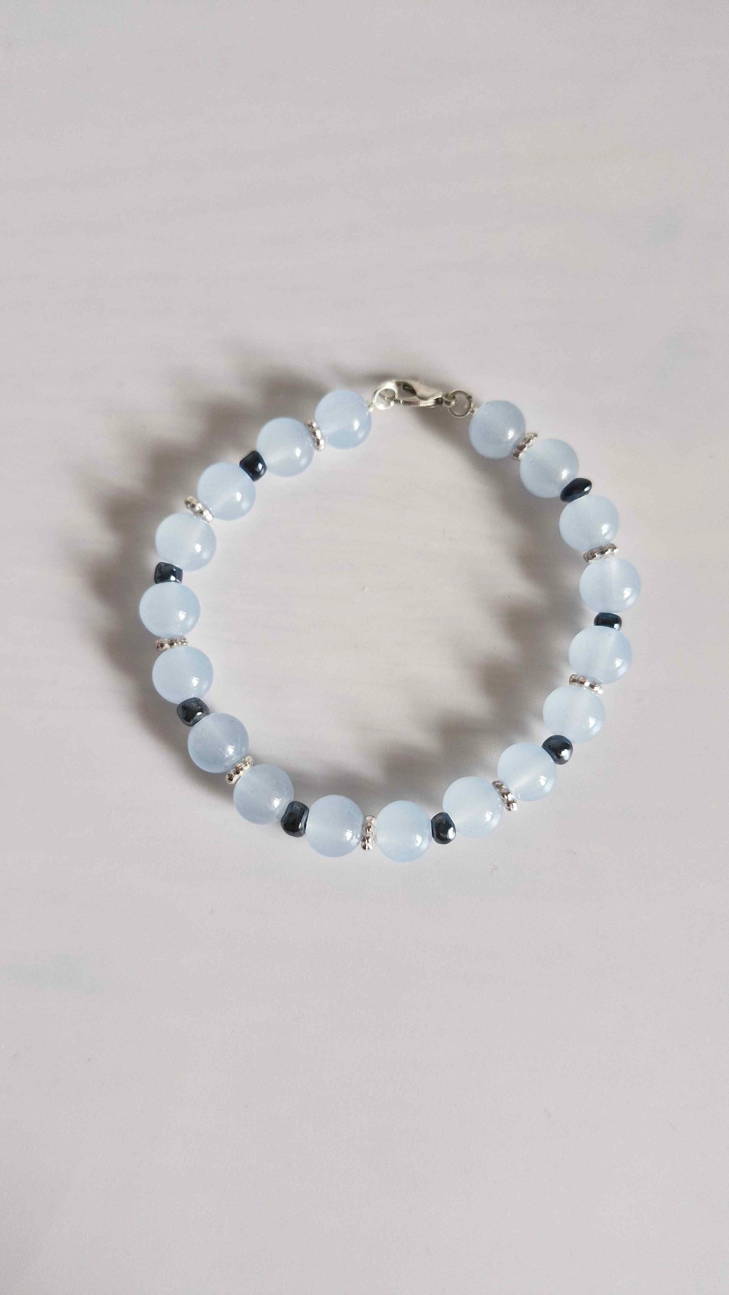 Celestial Sky & Hematite Beaded Bracelet