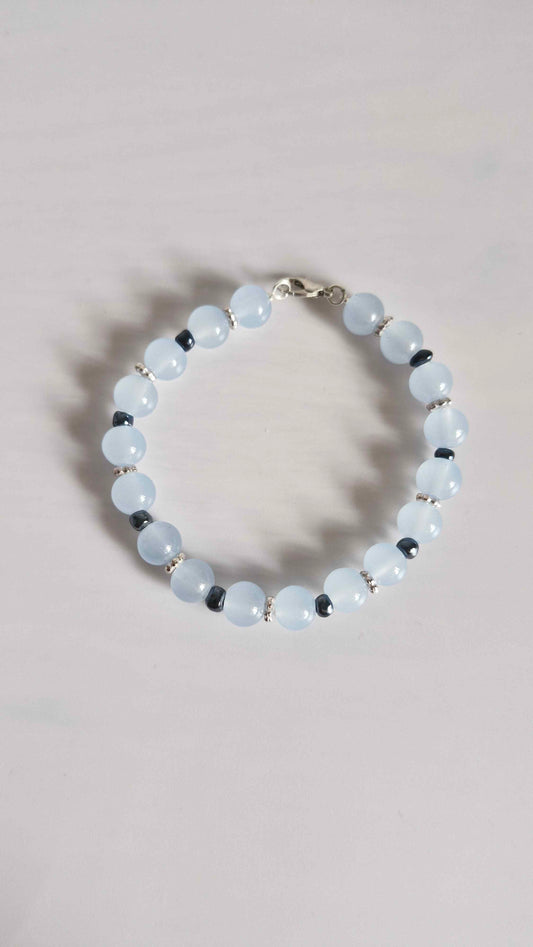 Celestial Sky & Hematite Beaded Bracelet