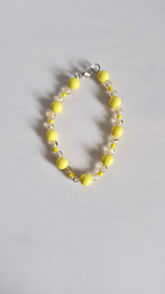 Lemon Sorbet & Clear Quartz Beaded Bracelet