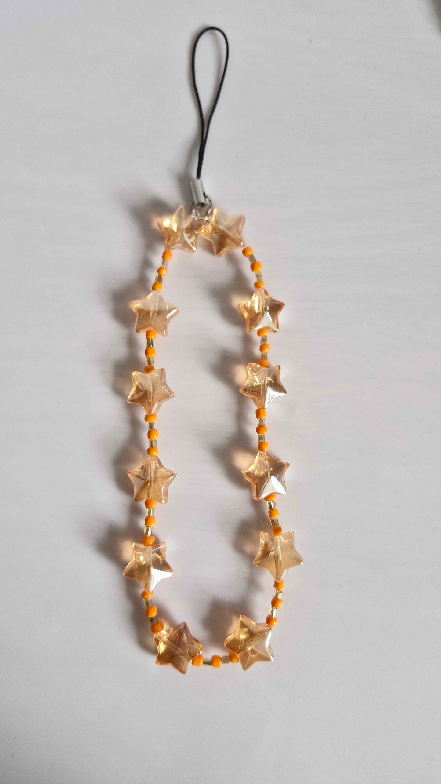 Champagne Star & Amber Beaded Loop Charm