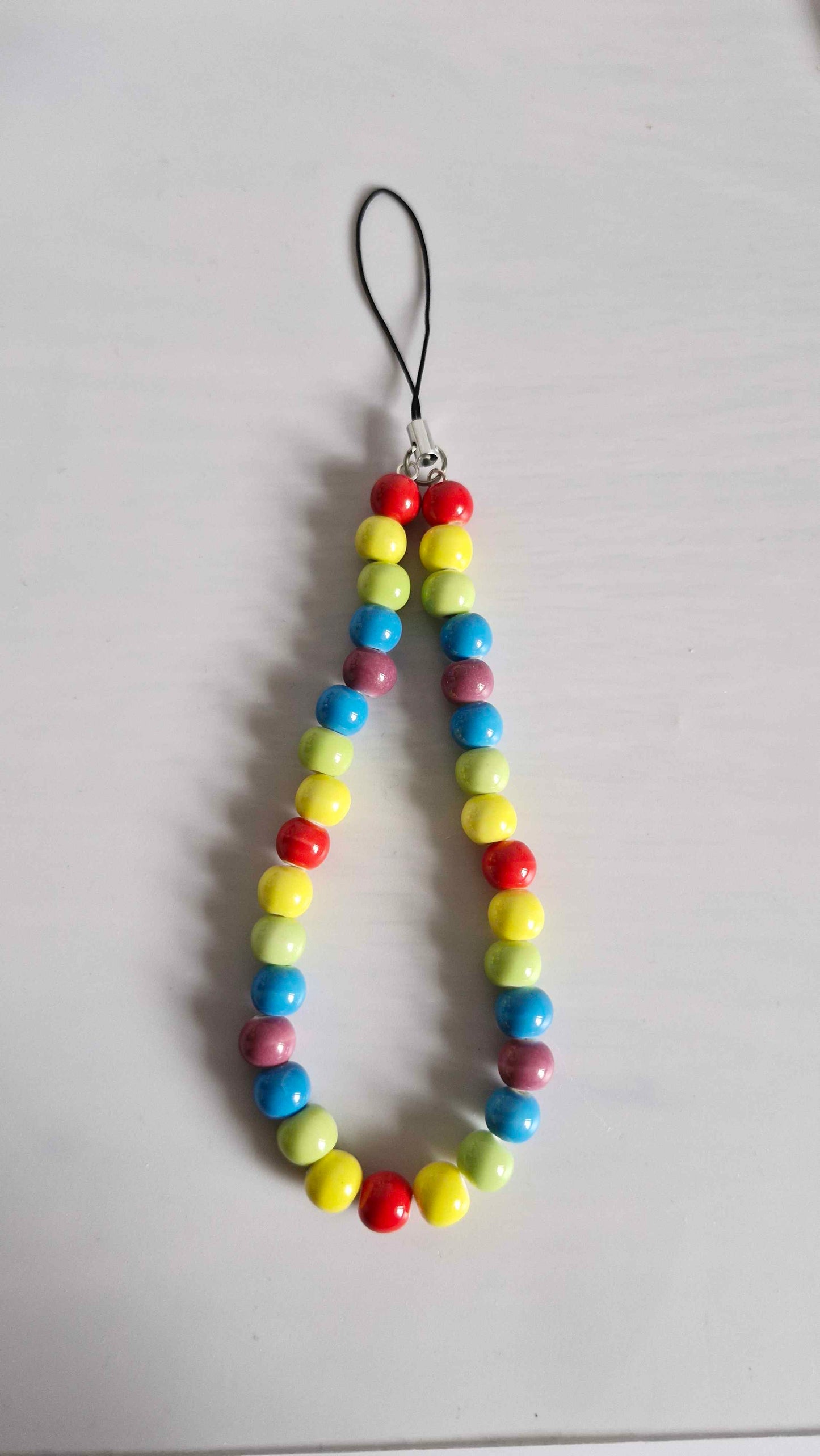 Rainbow Sherbet Matte Beaded Loop Charm