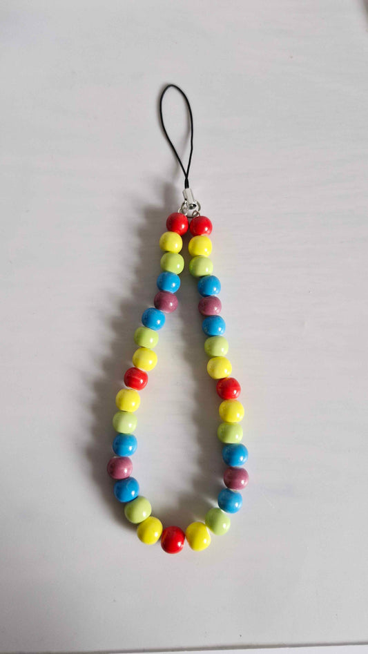 Rainbow Sherbet Matte Beaded Loop Charm
