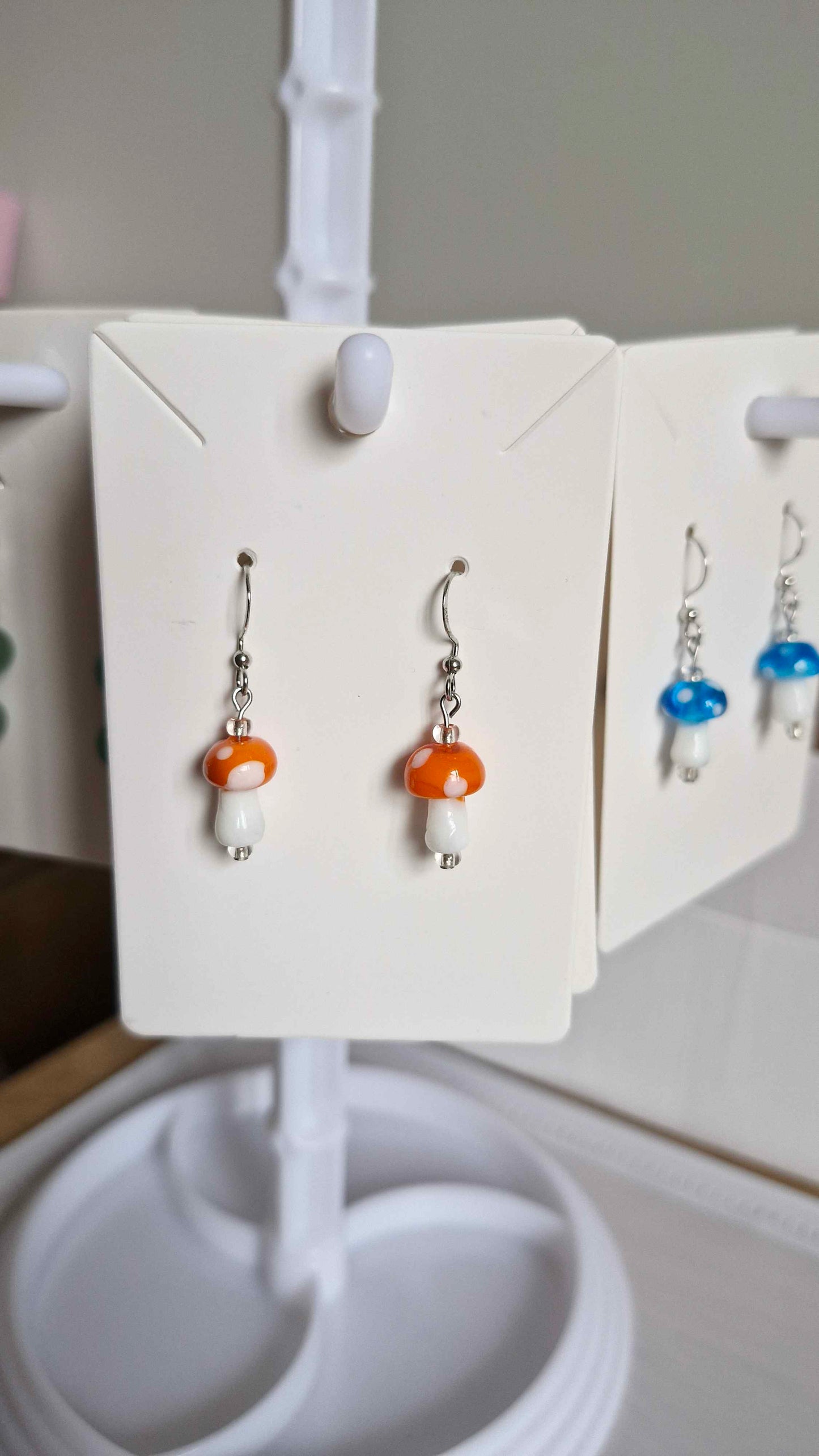 Whimsical Mushroom Drop Earrings